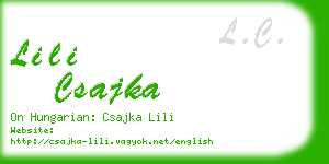 lili csajka business card